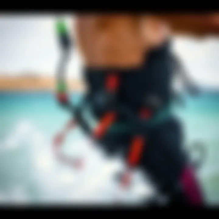 Preparing the Harness for Optimal Performance Kiteboarder adjusting their harness before hitting the water