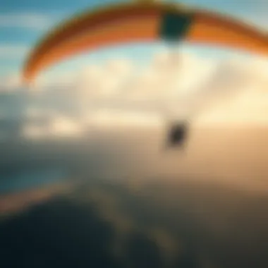 Paragliding Over Maui's Lush Landscapes An aerial shot of a paragliding adventure over lush landscapes