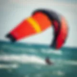Aero Trainer inflatable kite soaring over the ocean