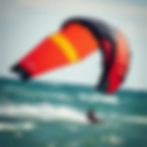 Aero Trainer inflatable kite soaring over the ocean