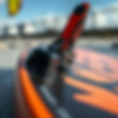 Close-up of Airush kiteboard's unique design features