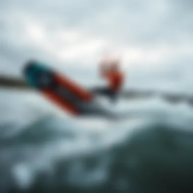 Performance of Airush Kiteboard in Tough Waters Airush kiteboard during a performance in challenging conditions
