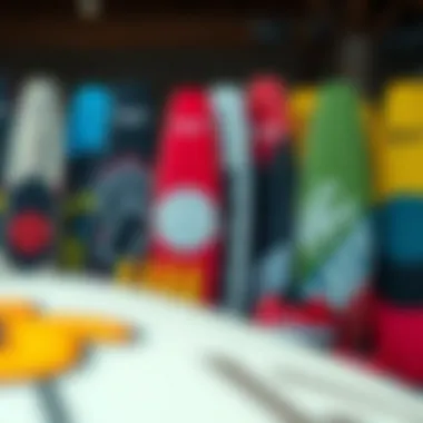 Diverse Range of Airush Kiteboards Different models of Airush kiteboards displayed together