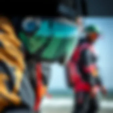 Close-up of innovative kiteboarding gear showcasing technology