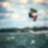 Kiteboarding over Crandon's scenic lake