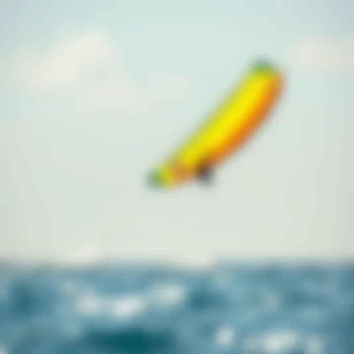 Light wind kite soaring above the water