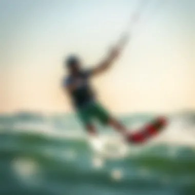 Kiteboarder enjoying a light wind session