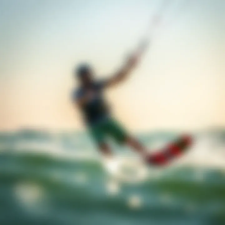 Kiteboarder enjoying a light wind session