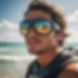 Stylish kitesurfing sunglasses with polarized lenses