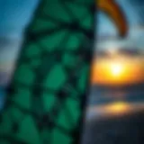 Close-up view of the Cabrinha Double Agent kite showcasing its intricate design.