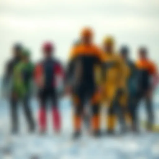 Diverse types of cold water wetsuits for kiteboarding