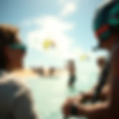 A vibrant kiteboarding community sharing tips and experiences.