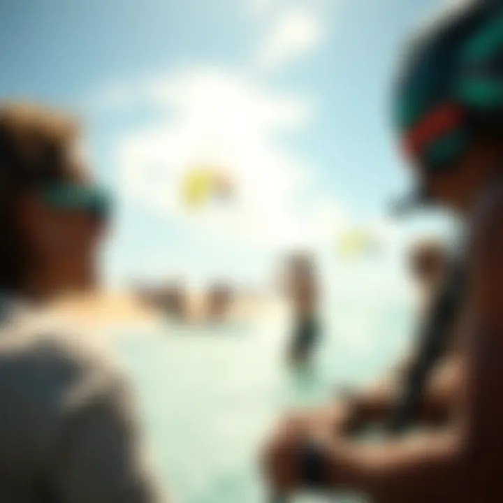 A vibrant kiteboarding community sharing tips and experiences.