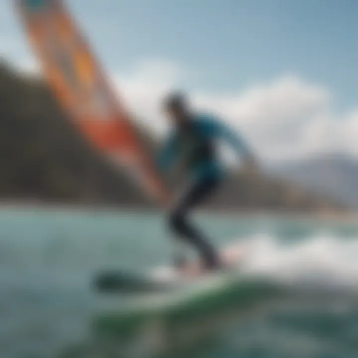 Visual representation of a kiteboarding foil's stabilizer tail