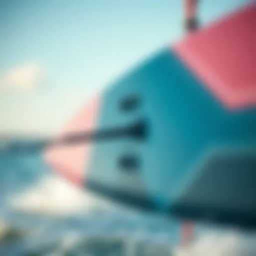 Detailed view of a foilboard showcasing its unique design features