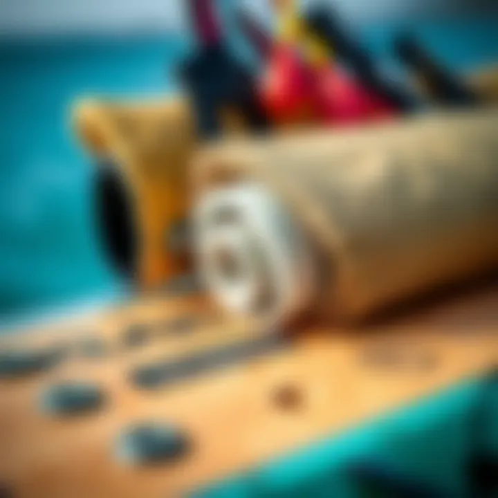 Close-up of materials used in foilboard construction highlighting innovation