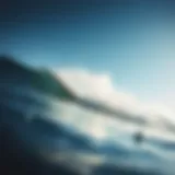 A dynamic shot of a water foil surfboard gliding effortlessly above the water surface