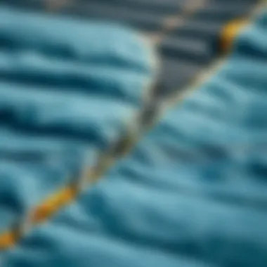 Close-up of Ozone kite's intricate stitching and materials