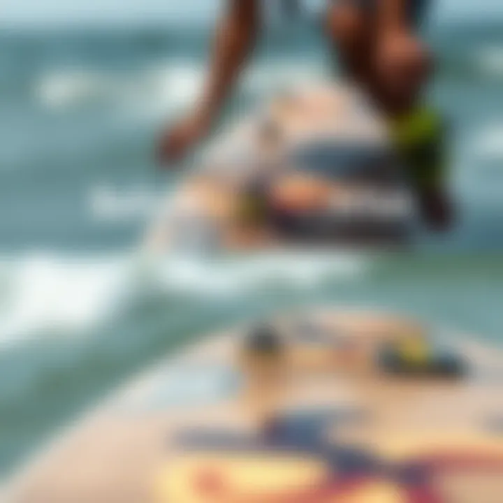 Before and after kiteboard repair comparison