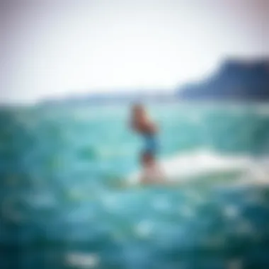 Kiteboarding Experience with Foil Board Kiteboarder gliding smoothly over water using a foil board