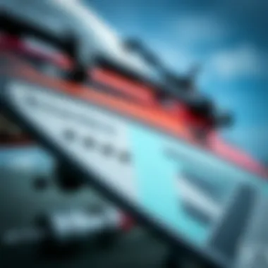 Components of a Kiteboarding Foil Kit Detailed view of a kiteboarding foil kit showcasing its components