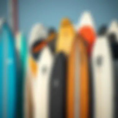 Different types of foils displayed together, illustrating options for various surfing styles