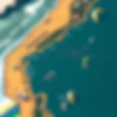 Kiteboarding Map of Jalama Beach Detailed map highlighting kiteboarding spots at Jalama Beach