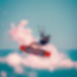 Dynamic kitesurfing scene showcasing vibrant colors