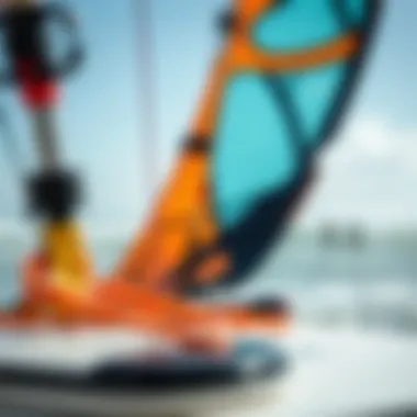 Kitesurfing Equipment Overview Close-up of kitesurfing gear including a kite and board