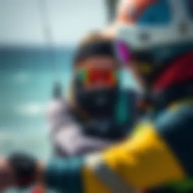Safety protocols being demonstrated in kitesurfing