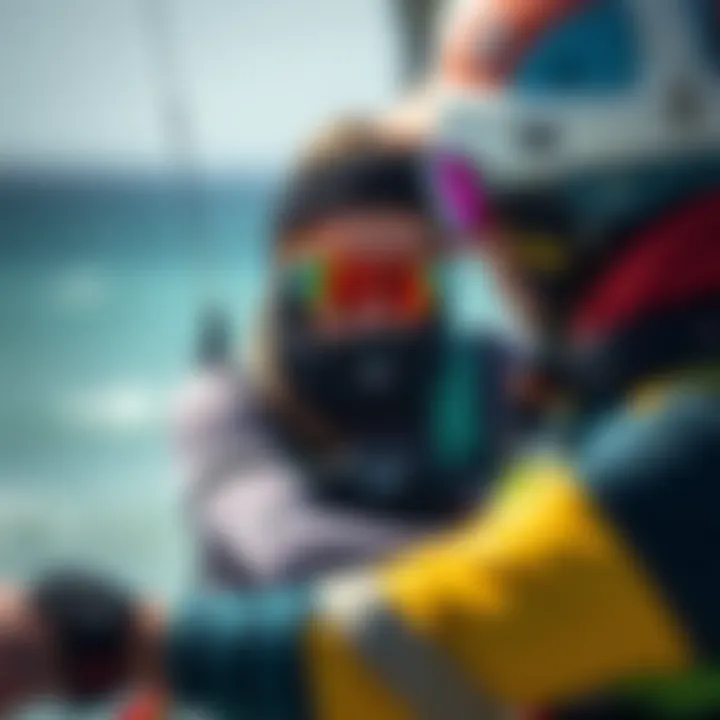 Safety protocols being demonstrated in kitesurfing