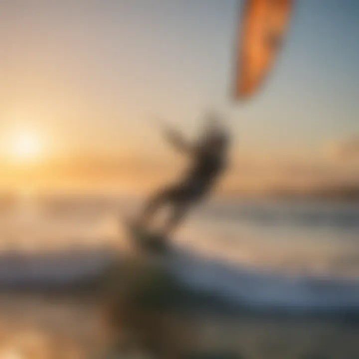 A serene sunset backdrop highlighting kiteboarding techniques