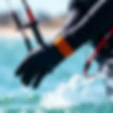 Performance in Kiteboarding: The Dakine Charger Glove in Use The Dakine Charger Glove in action during a kiteboarding session on the water