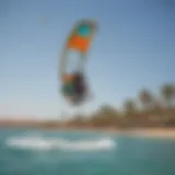 A vibrant kiteboarding scene in El Gouna