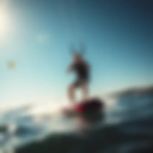 Electric kiteboarding adventure on the water