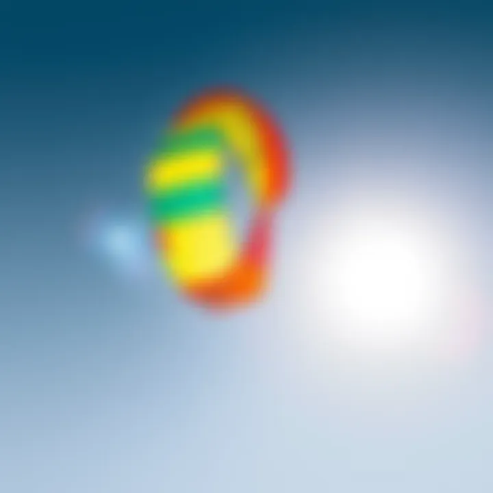 A vibrant kite soaring through the azure sky