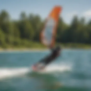 Kiteboarding enthusiasts enjoying the waters near Mackinac Island