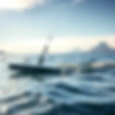 High-angle view of the Armstrong foilboard on water