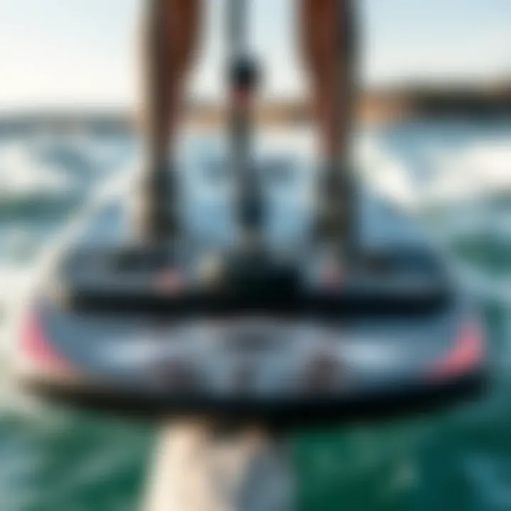 Detail of the safety features on the Armstrong foilboard