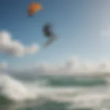 A breathtaking view of Barra Grande's coastline with kiteboarders in action