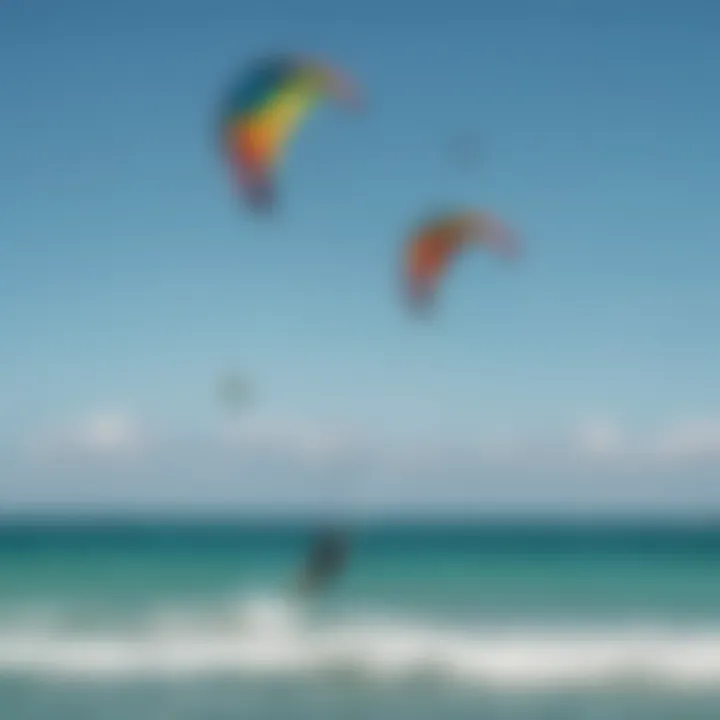 Colorful kites soaring above the azure waters of Barra Grande