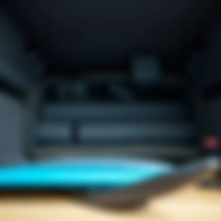 An organized interior of a hard shell surfboard case with padding and compartments