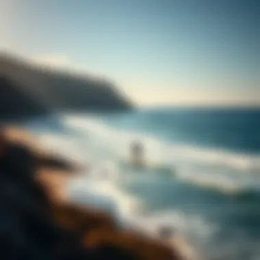 Ideal Coastline for Hydrofoil Kiteboarding A serene coastline perfect for hydrofoil kiteboarding