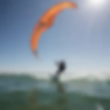 Kiteboarding enthusiast testing a low wind kite on the water