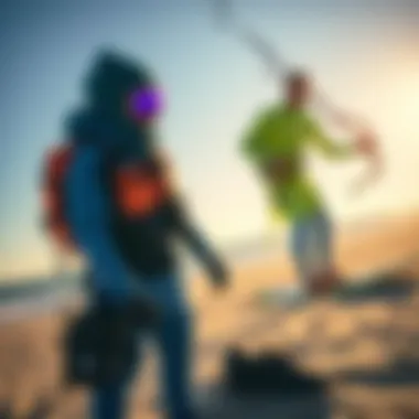 Essential Safety Gear for Kite Surfing Safety gear essentials for a kite surfer on the beach