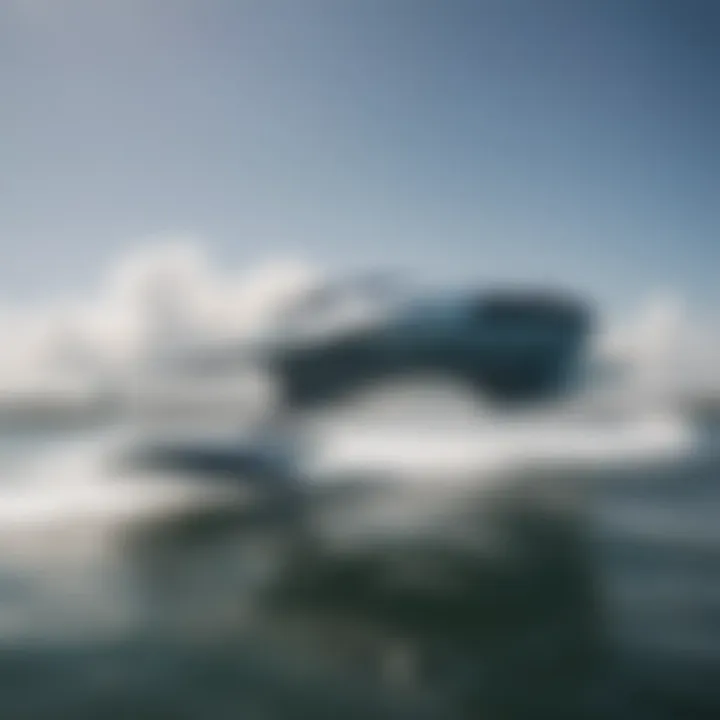 A sleek Clearwater hydrofoil gliding over the water