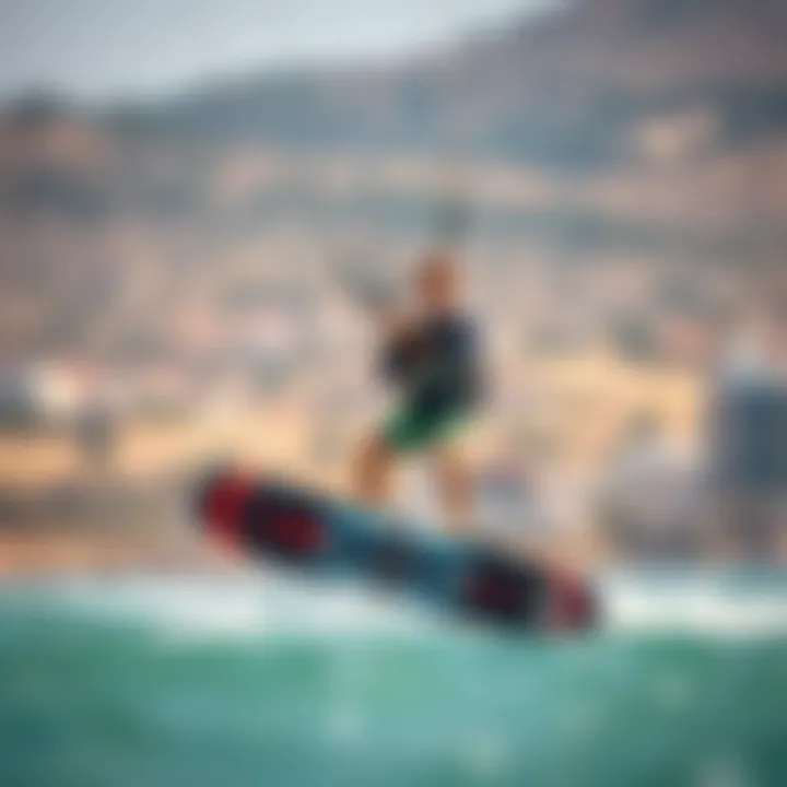 A kiteboarding enthusiast enjoying a thrilling ride on an efoil