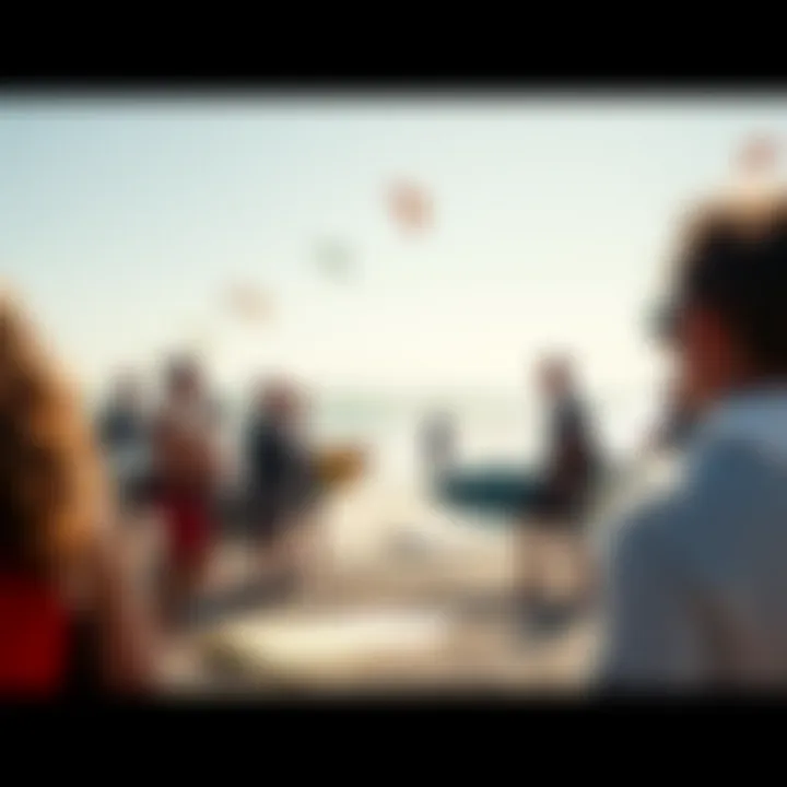 Community of Kite Surfers A group of kite surfers enjoying a sunny day, showcasing community engagement at a local beach