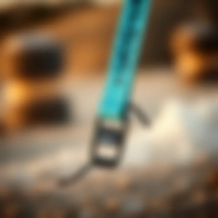 Safety leash for kiteboarding with a sleek profile