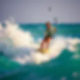 Dynamic foiling surf action in vibrant ocean waves